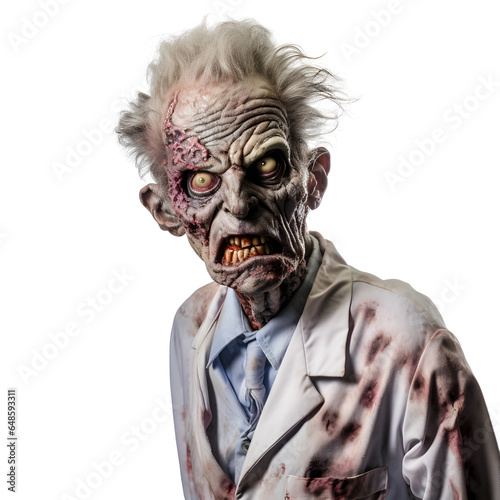 zombie scientist on transparent background PNG