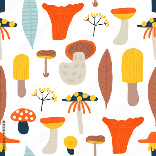 Cute autumnal seamless pattern