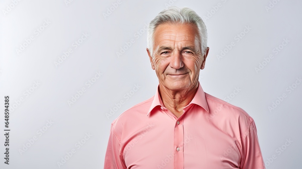 Portrait of mature man isolated on white background. generative ai Portrait of mature man isolated on white background. generative ai