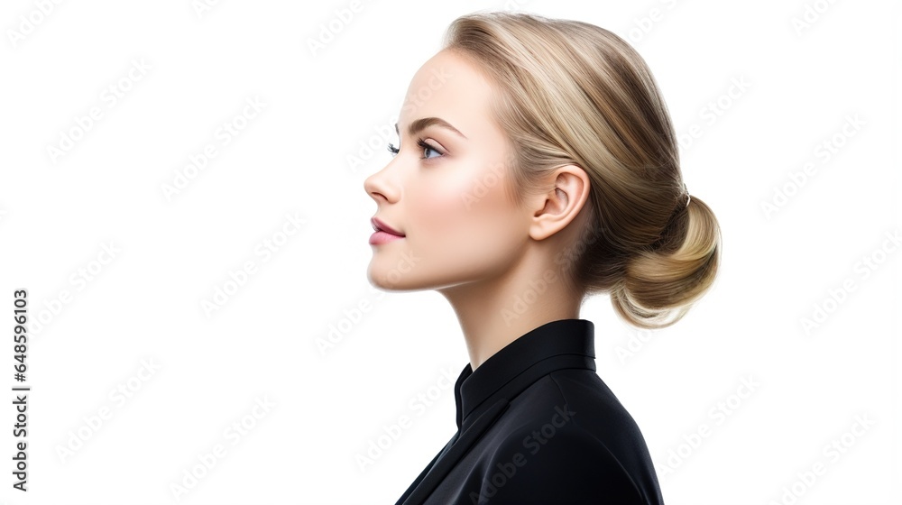 portrait of a woman on white background. generative ai portrait of a woman on white background. generative ai