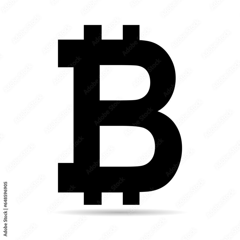 Bitcoin web coin shadow, internet electronic crypto design symbol, digital pay vector illustration Bitcoin web coin shadow, internet electronic crypto design symbol, digital pay vector illustration