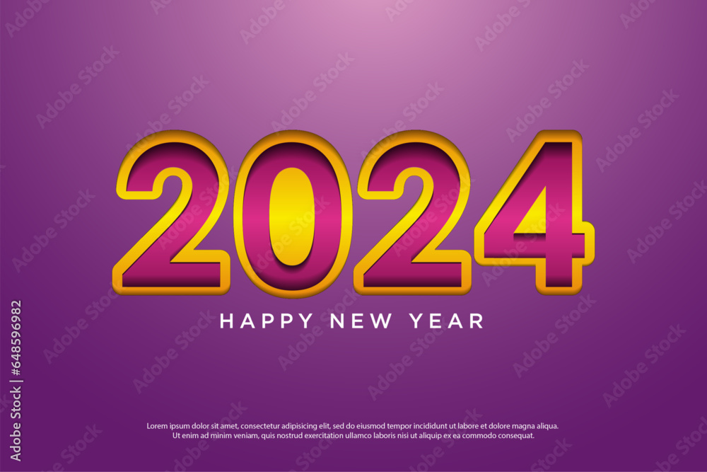 purple background with light effect. new year 2024.