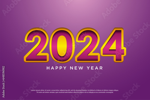 purple background with light effect. new year 2024.