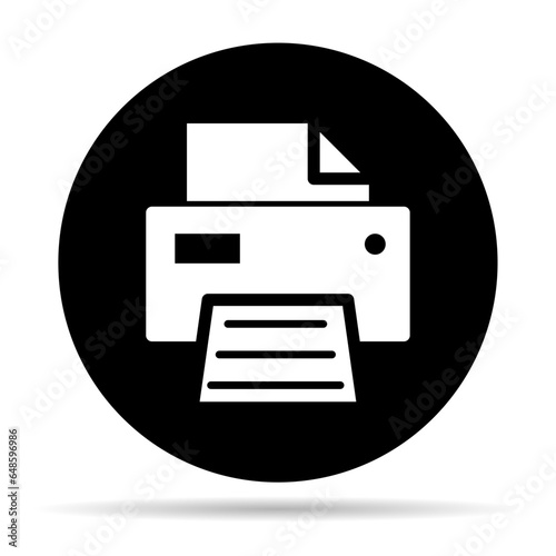 Printer document web shadow icon, printout machine technology flat sign vector illustration