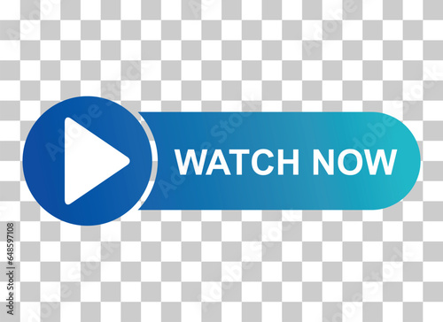 Watch now icon, website online button player symbol, play video vector illustration