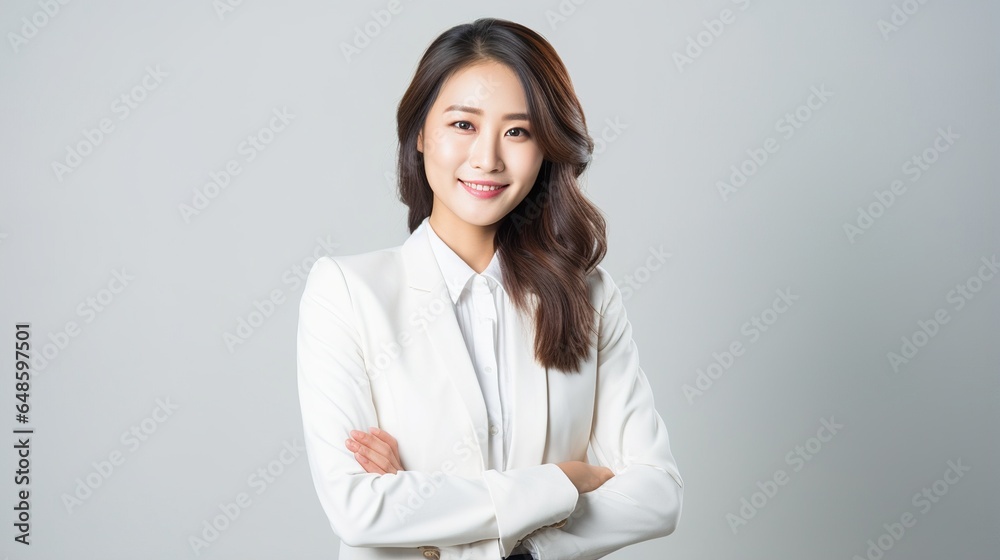 Closeup photo of a lovely Asian woman with a happy young business asian woman and a blank copy space room for content or a phrase. generative ai Closeup photo of a lovely Asian woman with a happy young business asian woman and a blank copy space room for content or a phrase. generative ai