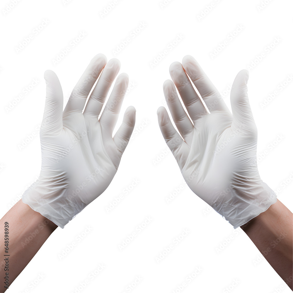 Hands Wearing Medical Gloves on Transparent Background Hands Wearing Medical Gloves on Transparent Background