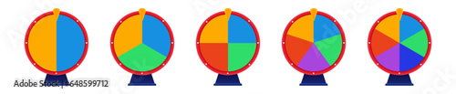 Wheel of fortune vector illustration of a flat. Empty colorful wheel of fortune isolated from the background. Casino prize and luck