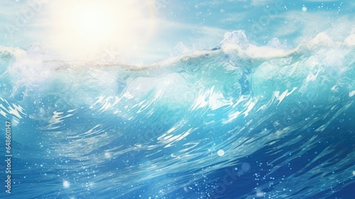 Sparkling ocean waves texture background, with the dynamic interplay of sunlight on water, creating a dazzling, aquatic spectacle. Great for coastal-themed artworks and travel promotions.