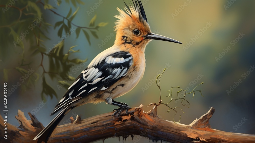 The features of the Common Hoopoe bird The features of the Common Hoopoe bird