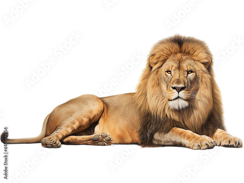 Resting African Lion No Background