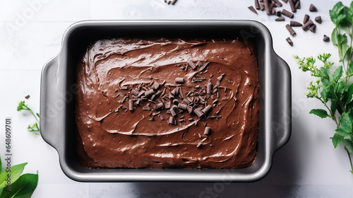nbaked Chocolate Brownie in a Tin - Everything is Ready to Bake! photo