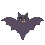 Retro Spooky Halloween Bat Isolated Illustration