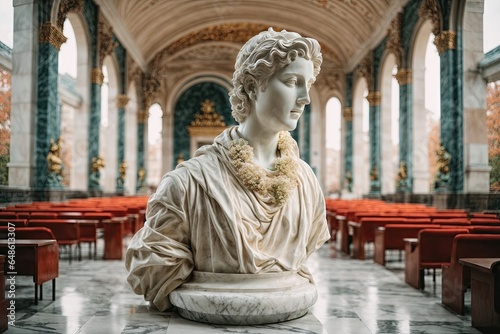 Wallpaper Mural A marble statue in university education concept post. ai generative Torontodigital.ca