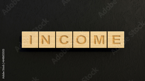 Income concept. Wooden blocks animation. Business profit. Corporate goals