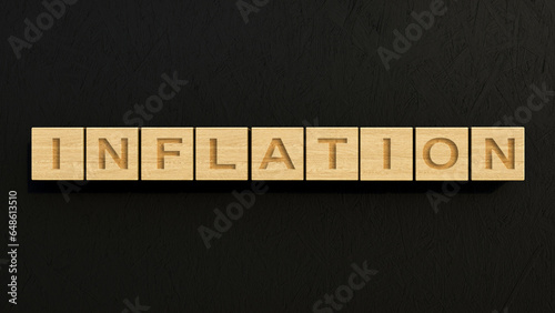 Inflation concept. Wooden blocks. Business strategy 
