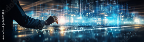 Engineer working with digital technology. Generative IA