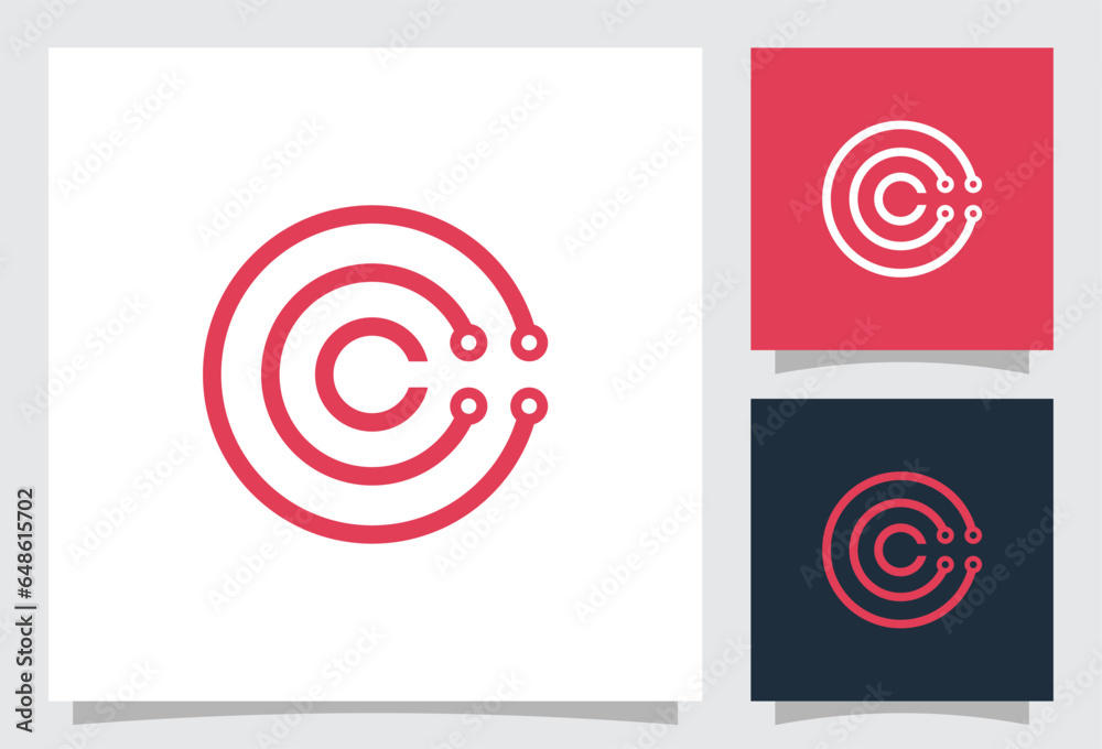 vector letter c logo with creative line style vector letter c logo with creative line style
