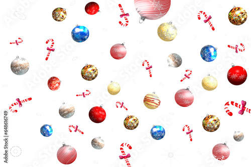 beautiful illustration of a Christmas background with a Christmas tree toy and candy on a colored background