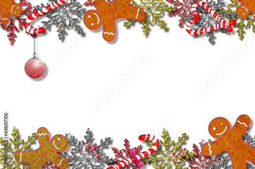 beautiful illustration with gingerbread man and snowflakes on a beautiful background	
