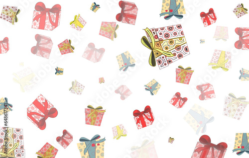 beautiful background with colorful gifts on a light background	