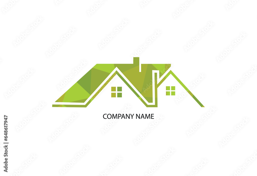 Low Poly and Real estate house logo design, Vector design concept