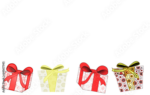 beautiful background with colorful gifts on a light background	