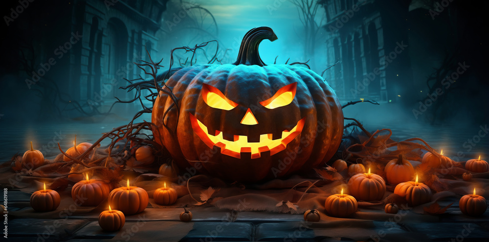 ハロウィンの飾り-かぼちゃのお化け ハロウィンの飾り-かぼちゃのお化け