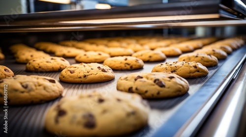 At the biscuit production plant and bakery, mouthwatering cookies fresh from the oven