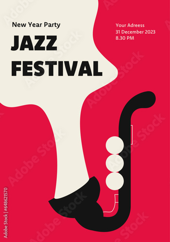 New year party jazz festival poster design