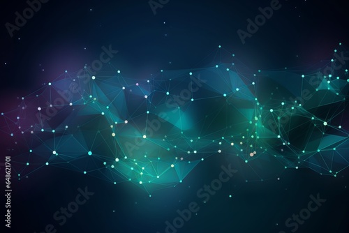 A dark blue background with scattered dots