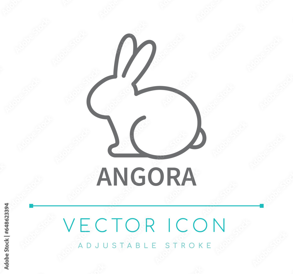 Fototapeta premium Angora Wool Textile Line Icon