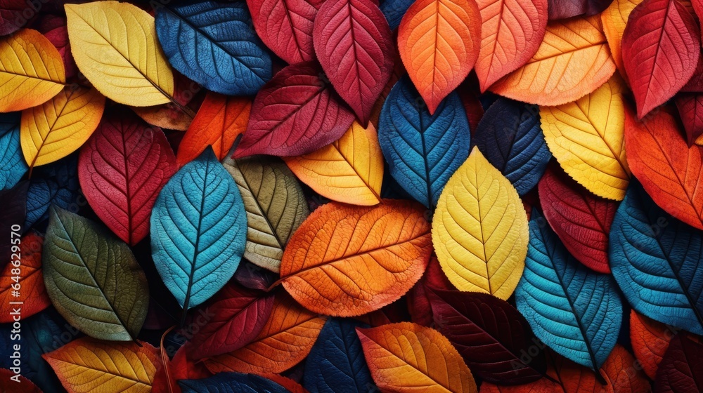 Colorful Autumn Details: Close-Up Leaves
