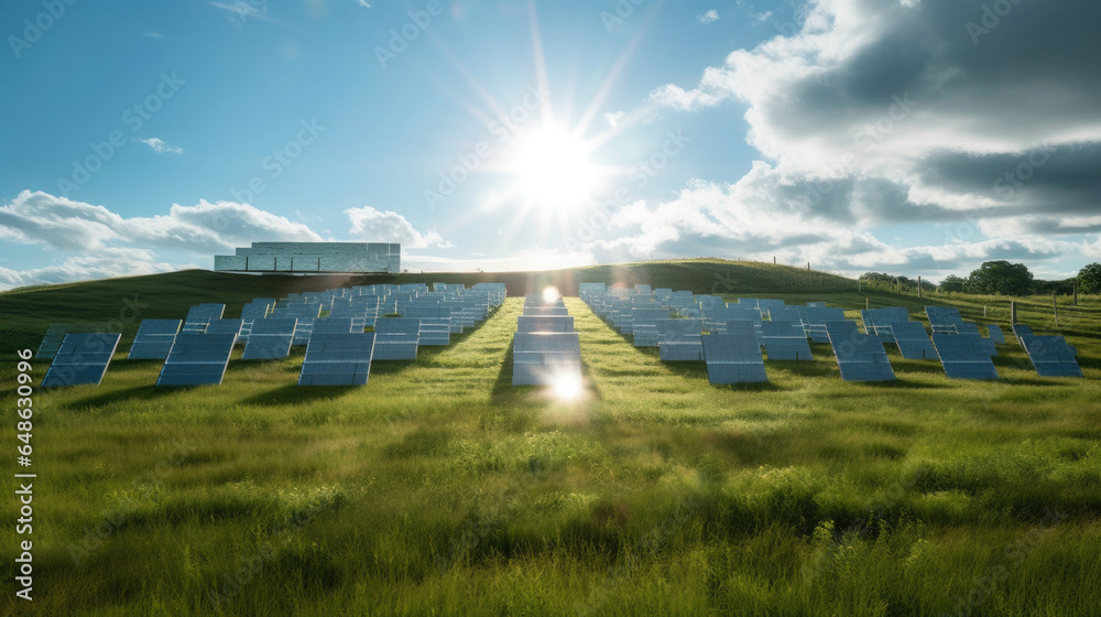 Futuristic Solar Panel Landscape: Promising Sustainable Future
