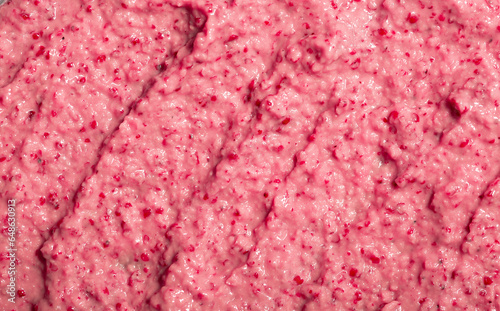 Berry yoghurt ice cream. Smoothies from fresh fruits and berries. Ice cream texture. Delicious sweet dessert close-up as a background.