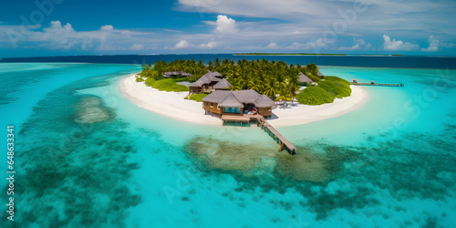 Island paradise a luxurious resort on a tropical island w two generative AI