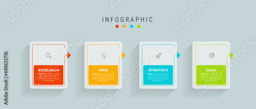 Business infographic template design icons 4 options or steps