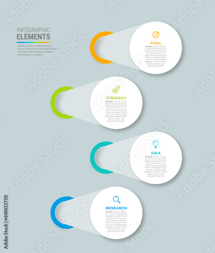 Business infographic template design icons 4 options or steps