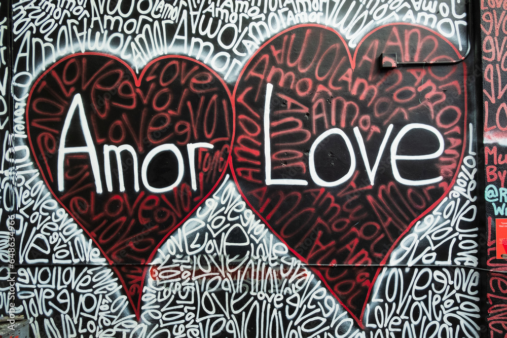 Obraz premium love heart art street 