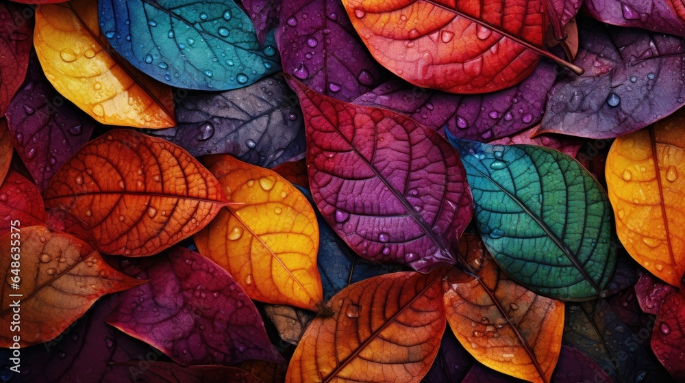 Autumn's Fantasy: Surreal Macro Leaf Texture
