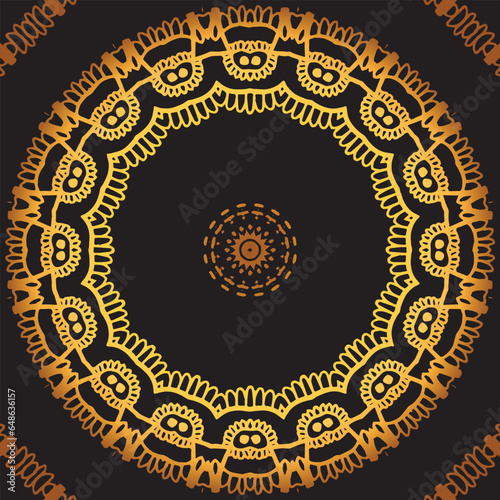 Circular pattern in form of mandala for Henna, Mehndi, tattoo, decoration. Decorative ornament in ethnic oriental style. Coloring book page.