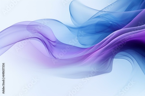 Abstract background with swirling blue and purple smoke waves. Generative AI