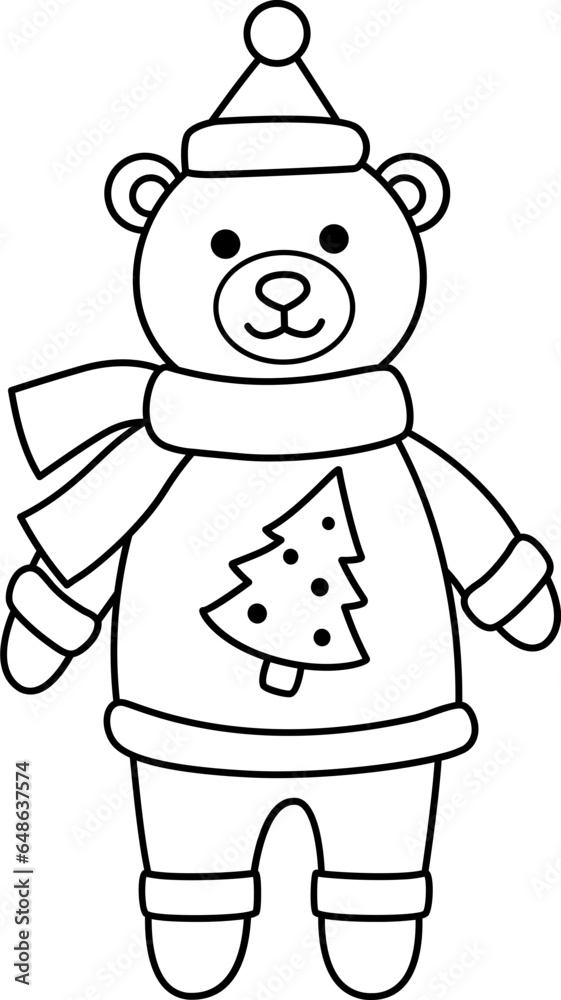 Christmas polar bear outline Christmas polar bear outline