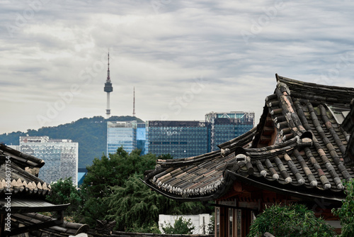 view of the city and oriental architecture