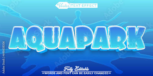 Cartoon Aquapark Vector Editable Text Effect Template