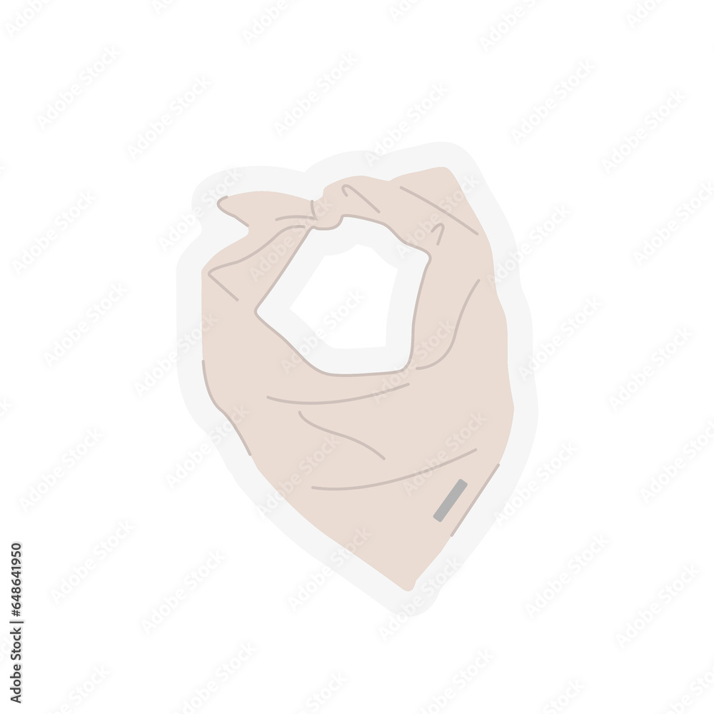 Dog bandana sticker. Beige bandana for dogs. Bandana illustration. Cute doodle bandana. Dog wear. Dog bandana sticker. Beige bandana for dogs. Bandana illustration. Cute doodle bandana. Dog wear.