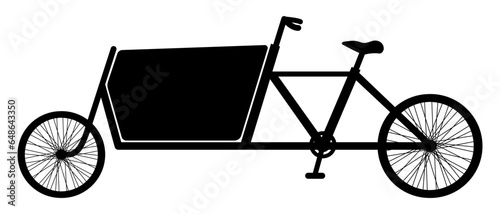 Cargo bike silhouette. Template Mockup. Flat vector illustration