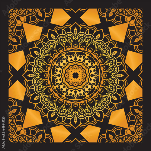 Luxury mandala background with golden arabesque pattern Arabic Islamic east style. Decorative mandala for print, poster, cover, brochure, flyer, banner