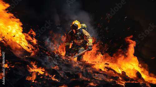 In the Heat of the Moment: Firefighter's Courageous Battle Against Blazing Infernos, Generative AI
