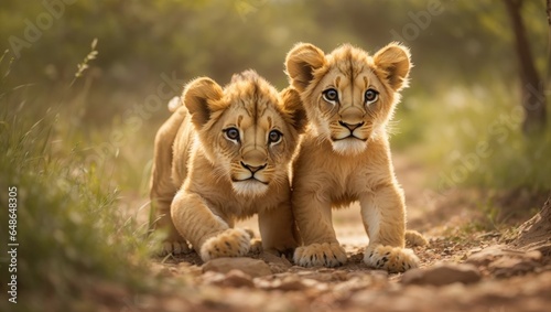  Frolic of Innocence  Captivating Moments among Playful Lion Cubs 